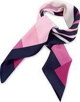We Love Ties - Sjaals - Sjaal roze gestreept - marineblauw / diverse rozetinten / wit