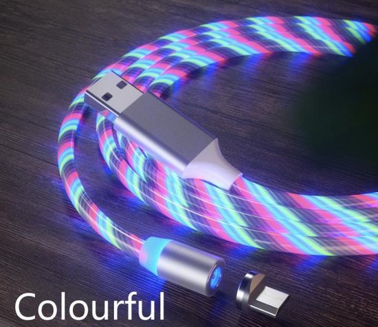 Câble de charge lumineux magnétique - Chargeur Samsung lumineux - Micro usb  -... | bol.com