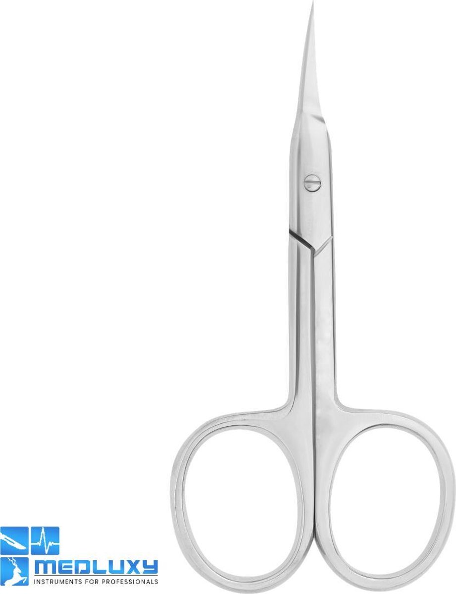 MEDLUXY® - Nagelriemschaar (huid- en vellenschaartje) - Gebogen - Spits / Scherp punt - 10 cm - (Nagelriemknipper) Cuticle Cutter (verwijderen van nagelriemen) - MEDLUXY