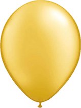 15x stuks Metallic gouden party ballonnen - Verjaardag feestartikelen/versiering