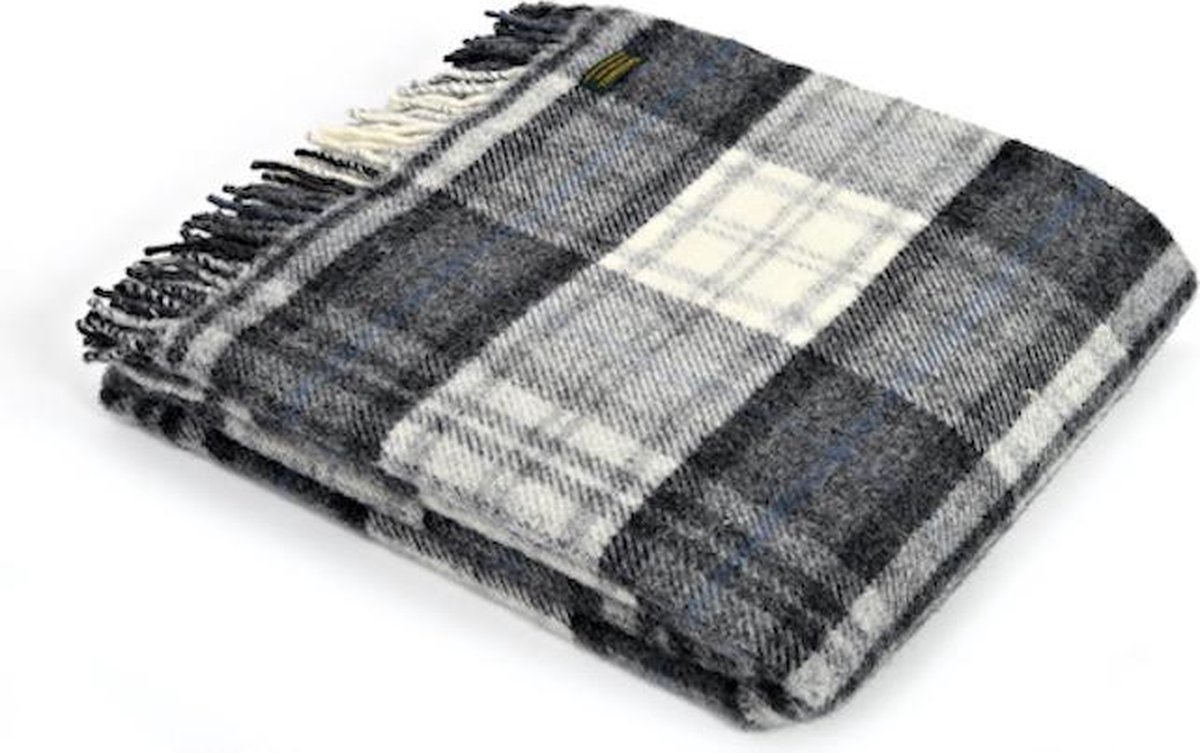 Plaid Tartan Cottage Grijs - 150x183 - Nieuw Wol - Tweedmill UK