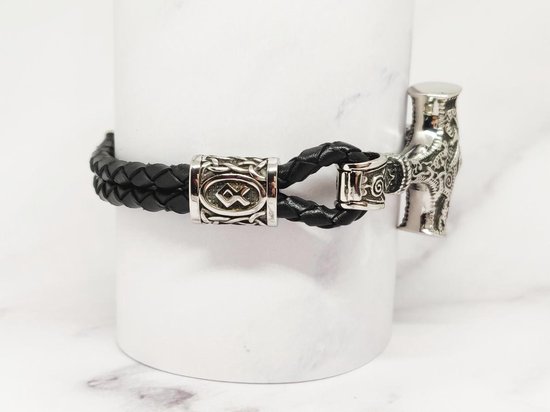 Mei's | Viking Hammer & Runes armband | mannen armband / sieraad mannen /  Viking... | bol.com