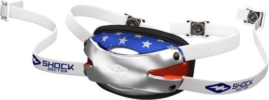 Shock Doctor Ultra Pro Showtime Chin Strap S/M Chrome Flag American Football Chin Straps | Helmets Accessoire