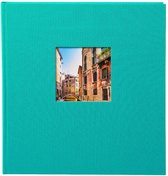 GOLDBUCH GOL-27973 Fotoboek BELLA VISTA turquoise, 30x31 cm, 60 zwarte pagina's