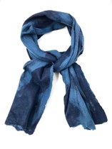 Vilten sjaal - Donkerblauw - 200x30 cm - zijde met merinowol - handgemaakt in Nepal - Fairtrade.