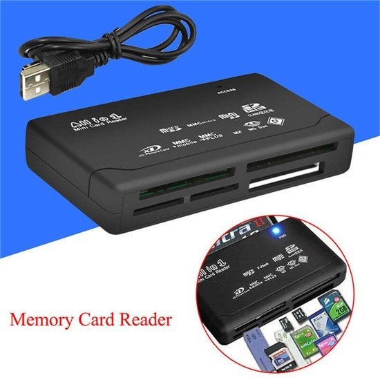 All in 1 Mini USB SD Kaart Lezer 2.0 - Micro/Mini SD Kaart Reader - Zwart -  SD Card -... | bol.com