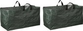 6x Groene vierkante kofferbak tuinafval/afvalzakken opvouwbaar 225 liter - Tuinafvalzakken - Tuin schoonmaken/opruimen - Tuinonderhoud
