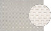 12x stuks placemats met geweven print wit 45 x 30 cm - Onderleggers