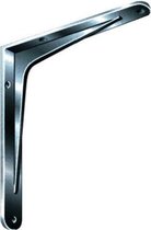 1x Zilveren aluminium plankdrager/planksteun Hercules 25 x 20 cm tot 100 kg - 250 x 200 mm - Opbergsysteem - Kledingkast/voorraadkast plankdragers/consoles