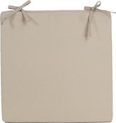 Stoelkussens voor binnen- en buitenstoelen in de kleur taupe beige 40 x 40 cm - Tuinstoelen kussens