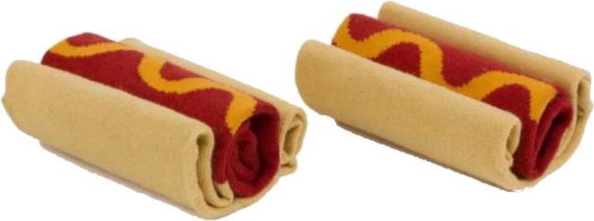 Doiy Sokken Hotdog Katoen Bruin/rood One-size