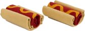 Doiy Sokken Hotdog Katoen Bruin/rood One-size