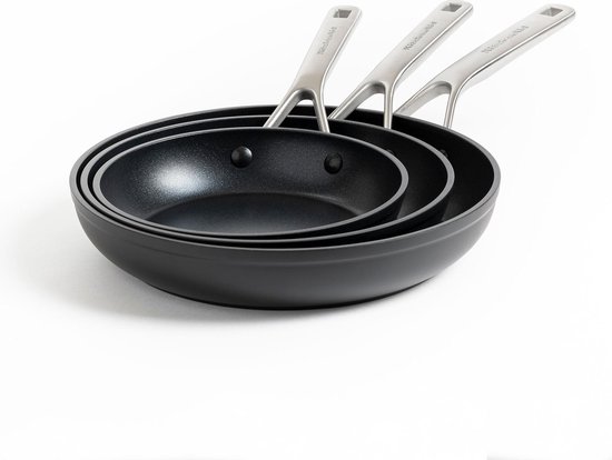 KitchenAid Hard geanodiseerd aluminium koekenpannenset ø20+24+28cm - zwart - inductie