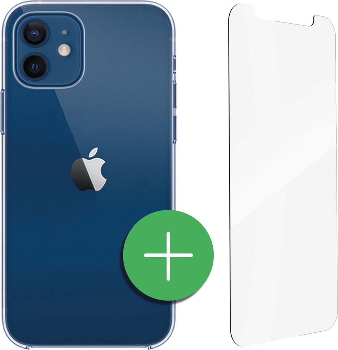 TORCE iPhone 12 Hoesje - Case Transparant + Gratis Glass Screenprotector