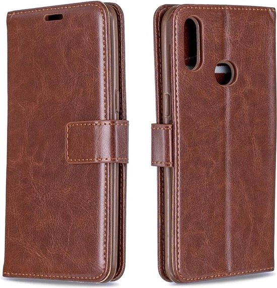 Coque Samsung Galaxy A20S Cover + 2 pièces Glas Screenprotector Marron