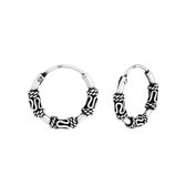 Oorbellen dames | Oorringen | Zilveren Bali hoops, royaal bewerkt | WeLoveSilver