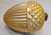 Kerstbal groot - oud goud - eikel model