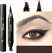 Eyeliner Viviane met wing stempel - 2 in 1 eyeliner - wing eyeliner - eyeliner tool - kleur bruin