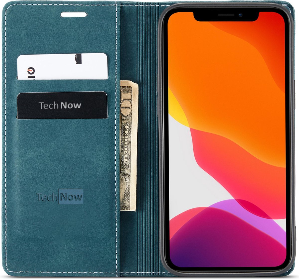 Hoesje geschikt voor iPhone 12 en iPhone 12 Pro - Book Case Leer Slimline - Blauw