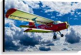Canvas  - Zweefvliegtuig in de Wolken - 90x60cm Foto op Canvas Schilderij (Wanddecoratie op Canvas)