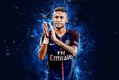 ? PSG • Neymar Junior 1 Canvas 90x60 cm • Foto print op Canvas schilderij ( Wanddecoratie woonkamer / slaapkamer / keuken / kantoor / bar / restaurant ) / Voetbal Canvas Schilderijen / Poster