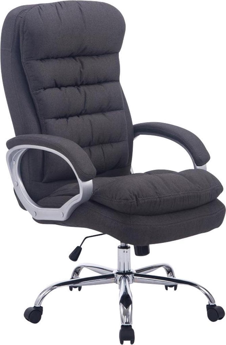 Bureaustoel - Ergonomische bureaustoel - Gewatteerd - In hoogte verstelbaar - Grijs - 68x77x122 cm