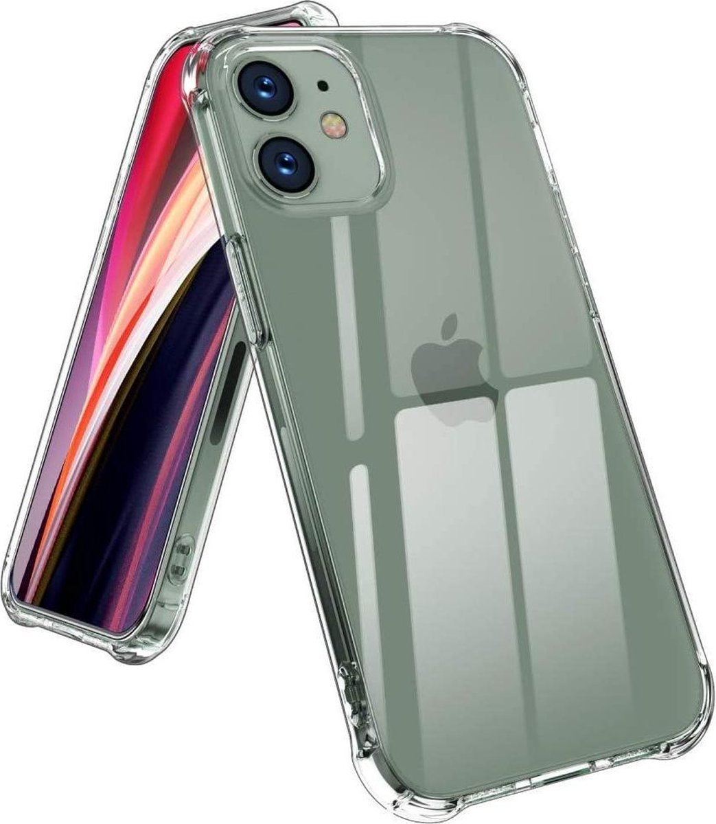 HB Hoesje Geschikt voor Apple iPhone 12 Mini - Transparant - Anti Shock Hybrid Back Cover