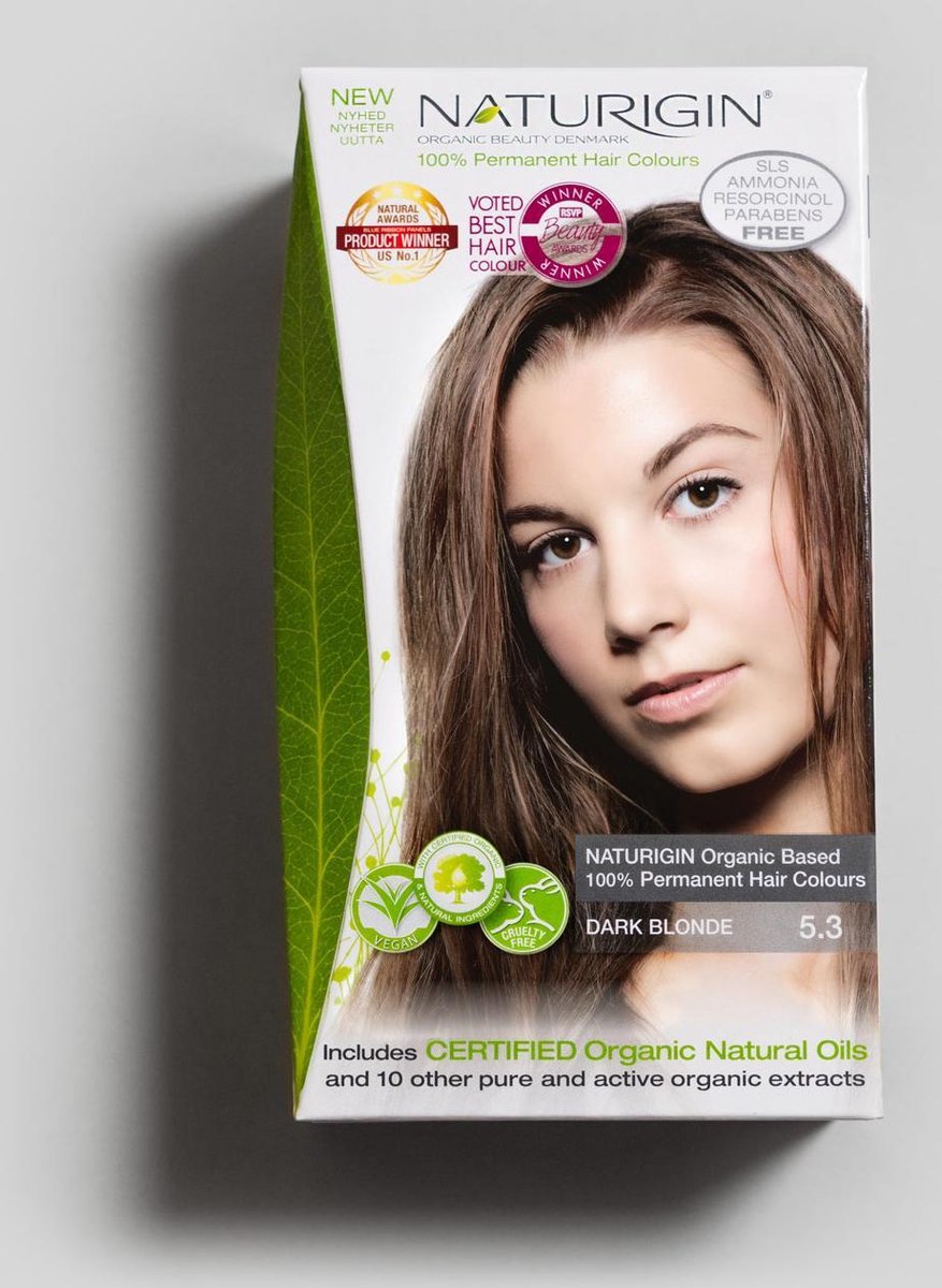 NATURIGIN Natural Permanent Home Hair Dye-Ammonia-free - Dark Blonde 5.3 -- Volume discount: 13.99 eur per box if you buy 4--