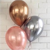 Ballonnen Metal Zilver / Goud & Rose Goud - DH collection | Effen | 9 stuks | Baby Shower - Kraamfeest - Verjaardag - Geboorte - Fotoshoot - Wedding - Marriage - Birthday - Party - Feest - Huwelijk - Jubileum - Event - Decoratie | Luxe uitstraling