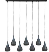 Hedendaagse hanglamp 7xØ15 cm druppelvormig metaal 7xØ15 cm bruin-zwart gekleurde metalen hanglamp