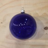 Doosje van 4 - Transparante Blauwe Kerstballen van 10 cm - glas