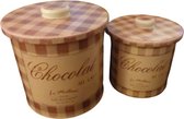 Set decoratie-voorraadbussen-potten- chocolat au lait