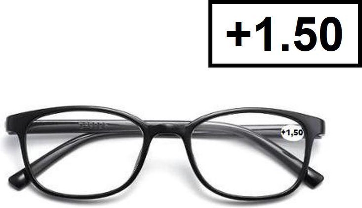 Cosy @ Home Leesbril Zwart +1.50 - Dames - Heren - Leesbrillen - Trendy - Lees bril - Leesbril met sterkte - Makkelijk - Voordeel - Met sterkte +1.50