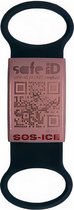 Safe-id Sos-bandje Qr-code 7,2 Cm Siliconen Zwart/rosé