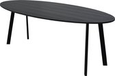 Eikentafel Ovaal - Zwart 2cm blad - I-Poot schuin - Basic - eiken tafel 200 x 90 cm