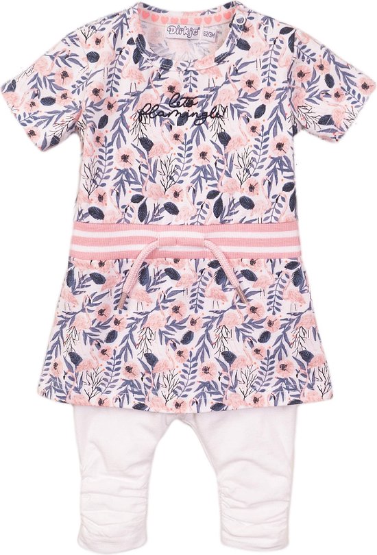 Bol Com Dirkje E Kiss Kiss Let S Flamingle Baby Meisjes 2 Pce Kledingset Maat 56