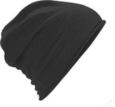 Beechfield Unisex Plain Jersey Beanie Hat (Zwart)