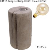 Betonnen Tafellamp inclusief 40W Ronde Tungsten filament lamp,Tafellamp - beton - grijs - industrieel - bedlamp - slaapkamer lamp- Moederag kado
