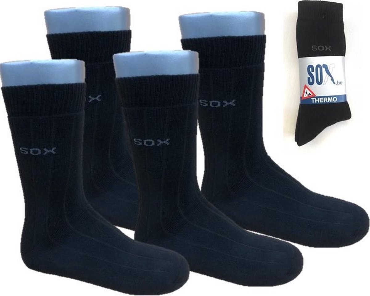 SOX Thermo 4 Pack sokken Supersterk Superabsorberend Temperatuurregulerend 40-45 Zwart Werksokken Wandelsokken