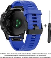 Blauw Siliconen horloge bandje 26mm Quickfit Compatibel geschikt voor Garmin Fenix 3 / 3 HR / 3 Sapphire / 5X / 6X, D2, Quatix 3, Tactix, Descent MK1, Foretrex 601 en 701 – 26 mm blue smartwatch strap