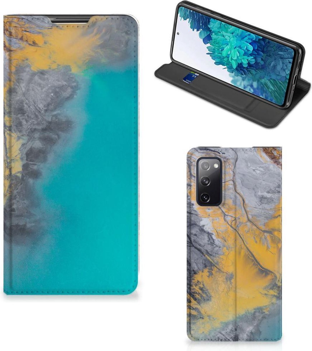 Samsung Galaxy S20 FE Standcase Marble Blue Gold