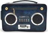 Retro tas met echte radio en Bluetooth zilver - (wxhxd) ca. 33,5cm x 20,5cm x 11,5cm