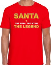 Santa t-shirt / the man / the myth / the legend rood voor heren - Kerst kleding / Christmas outfit XL