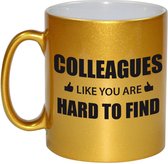 Collega cadeau mok / beker goud colleagues like you are hard to find