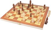 Schaakspel hout - Inklapbaar schaakspel - 28 x 28cm - Reis schaakbord met schaakstukken - Schaakspellen Opvouwbaar - 28 x 28cm