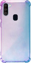 ADEL Siliconen Back Cover Softcase Hoesje Geschikt voor Samsung Galaxy A11/ M11 - Kleurovergang Blauw Paars