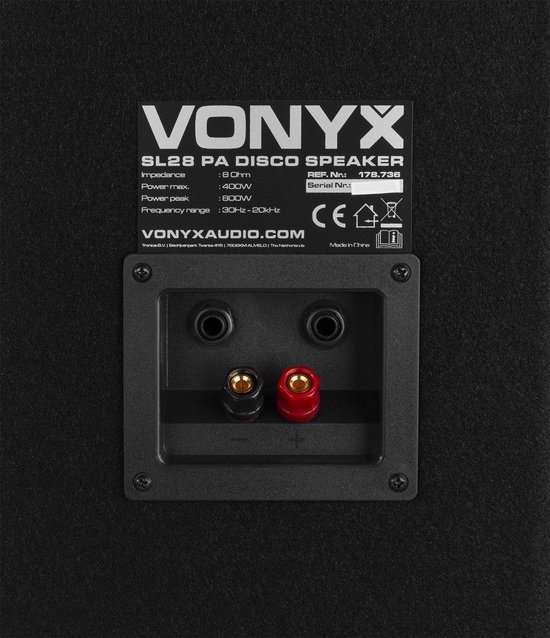 Speaker - Vonyx SL28 - Passieve luidspreker 800W met 2x 8'' woofer - DJ disco speaker - Vonyx