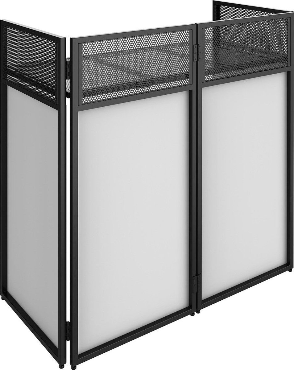 Vonyx DB4 PRO – Mobiel DJ meubel met witte en zwarte lycra doeken