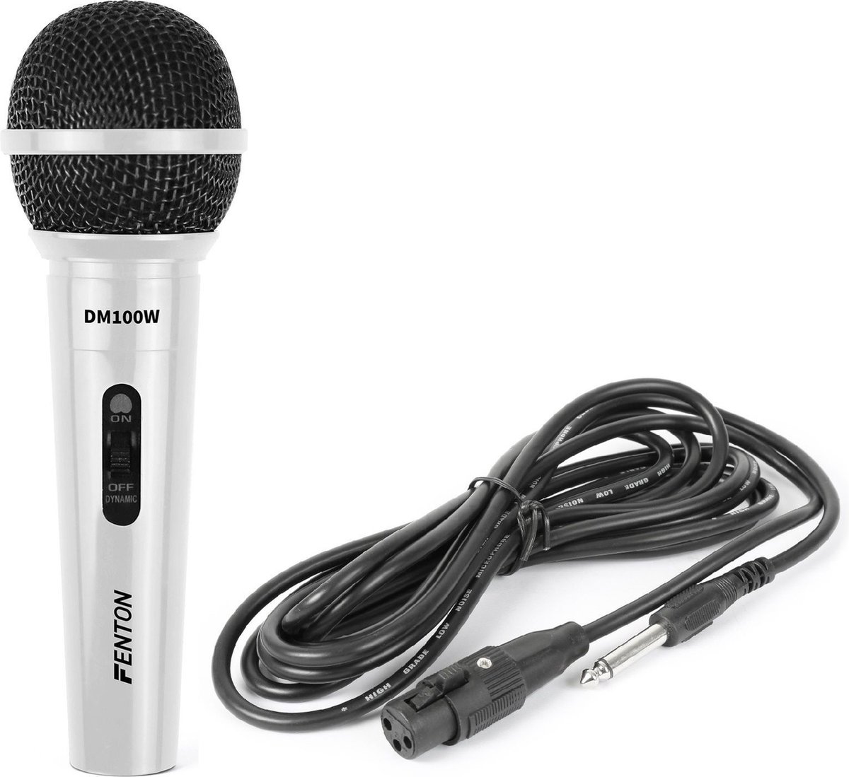 Fenton DM100 - Microphone filaire avec cordon de 3 mètres - Noir