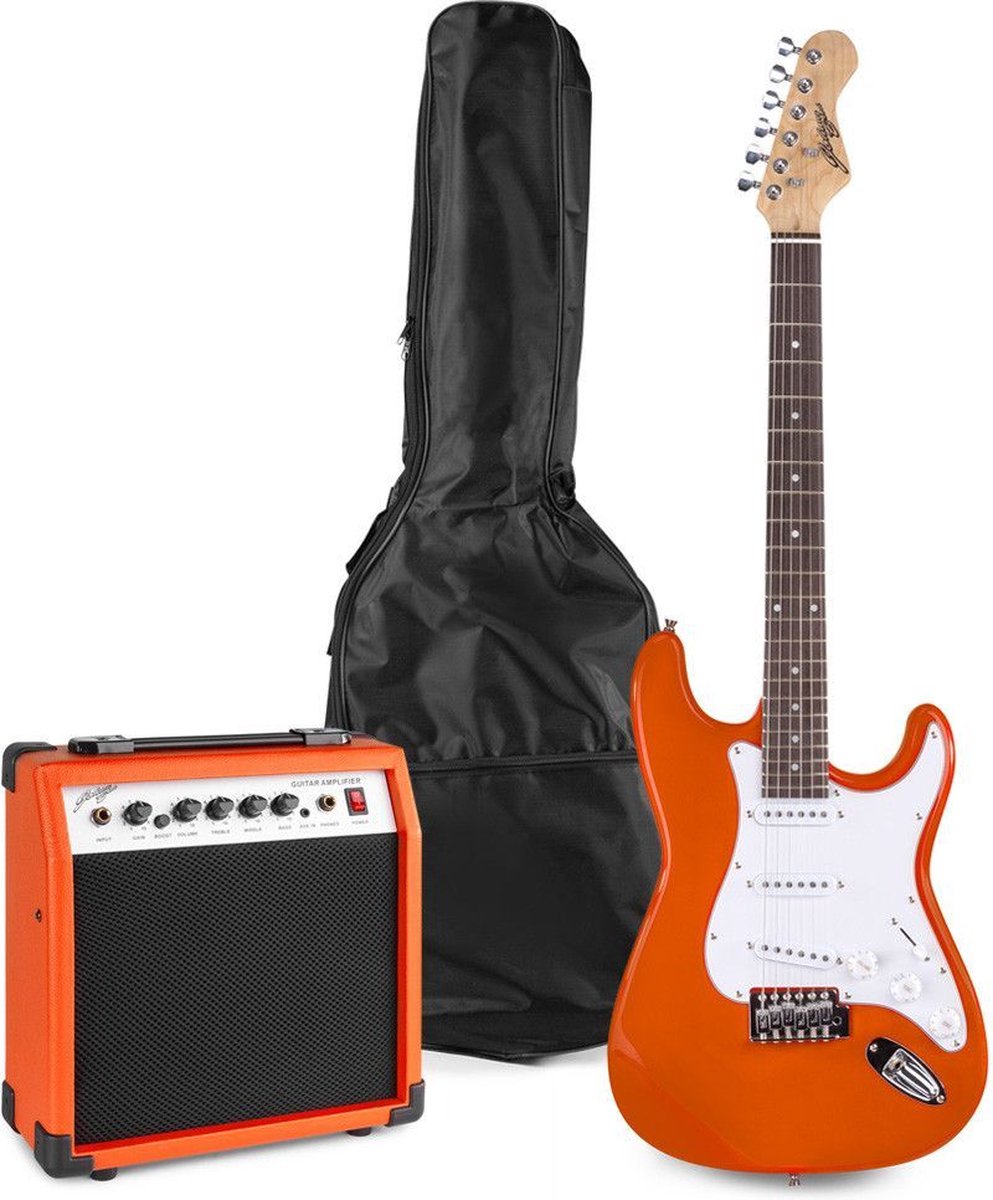 Kit guitare électrique + amplificateur 15w + acccessoires - orange - johnny  brooks jb407 - Conforama